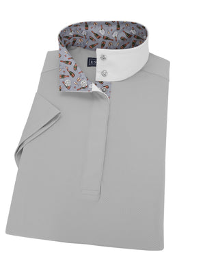 A Toast to the New Year Ladies "Dusk" Grey Performance Short Sleeve Show Shirt