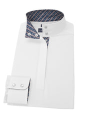 Grey Spurs & Straps Ladies Talent Yarn Straight Collar Long Sleeve Show Shirt