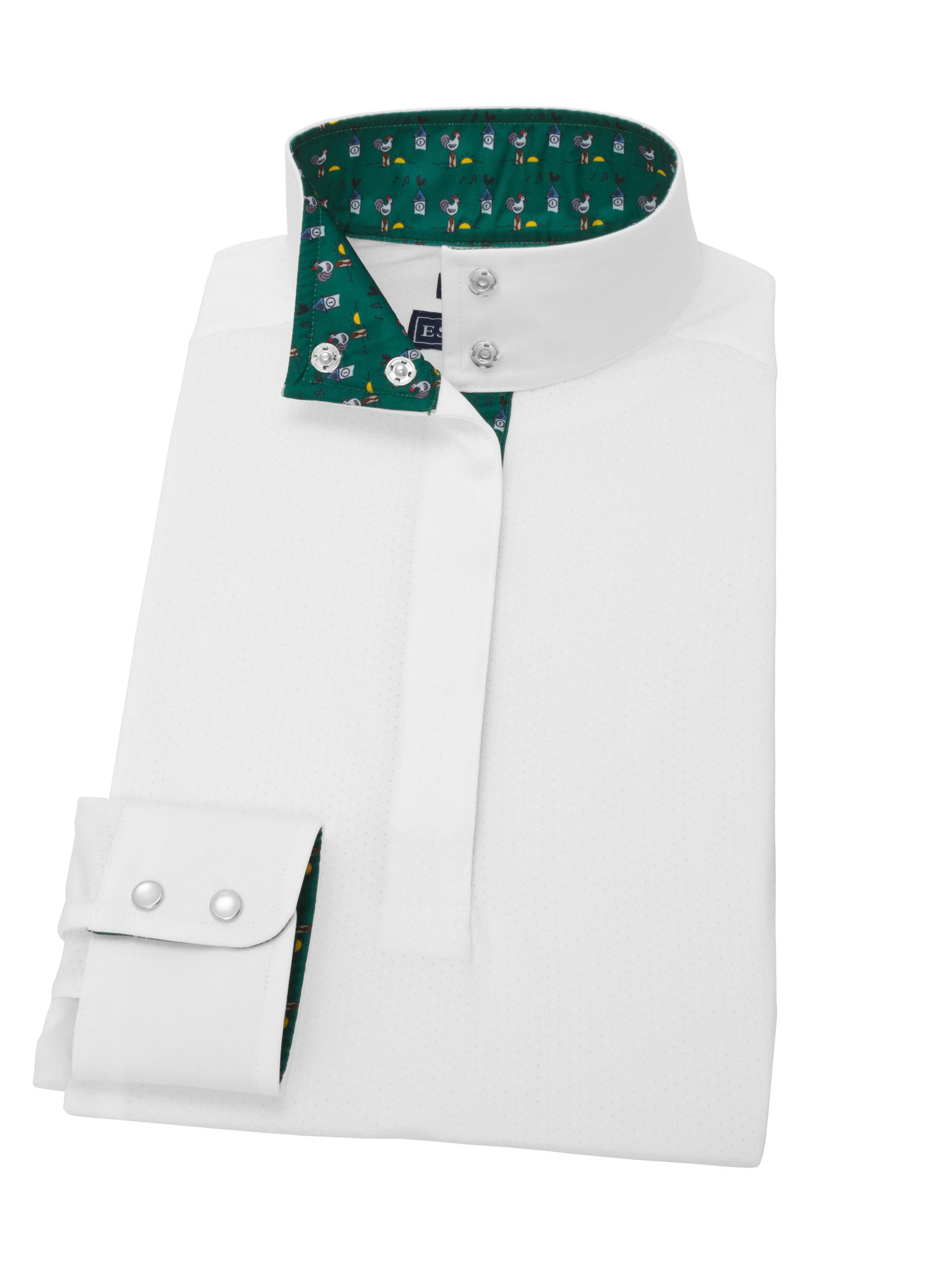 Chemise D'équitation Essex Classics Talent Col Droit Blanc Floral Pour Femme Taille S