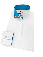 Swimming Hippos Ladies Talent Yarn Straight Collar Long Sleeve Show Shirt