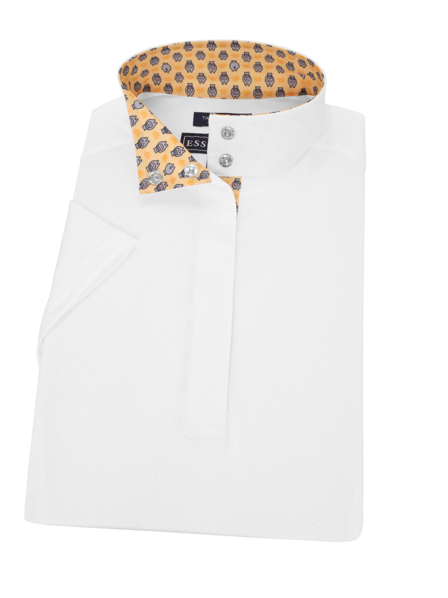 Hippos Coming and Going Ladies Talent Yarn Straight Collar Short Sleeve Show Shirt