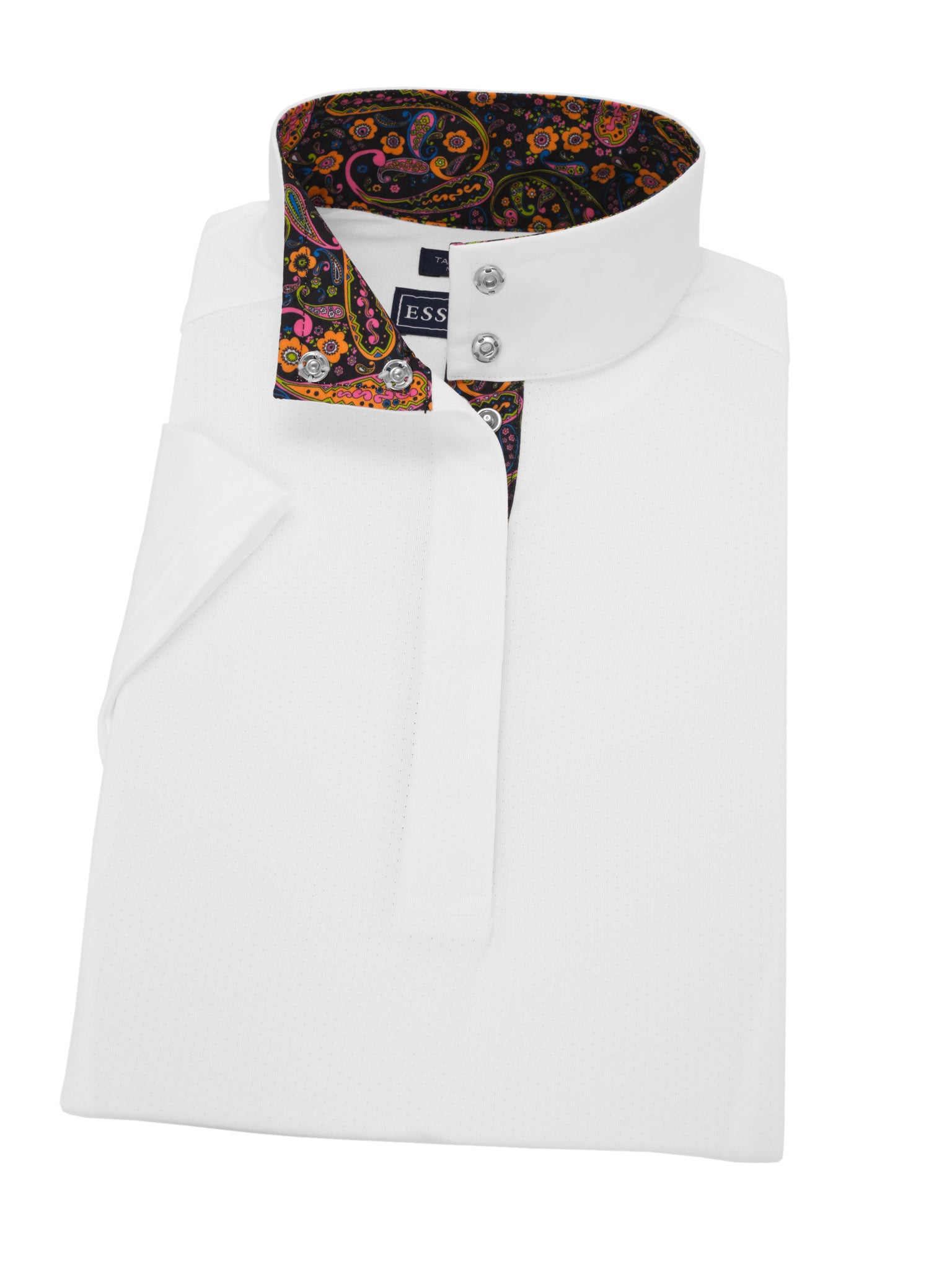 Mod Paisley Ladies Talent Yarn Straight Collar Short Sleeve Show Shirt