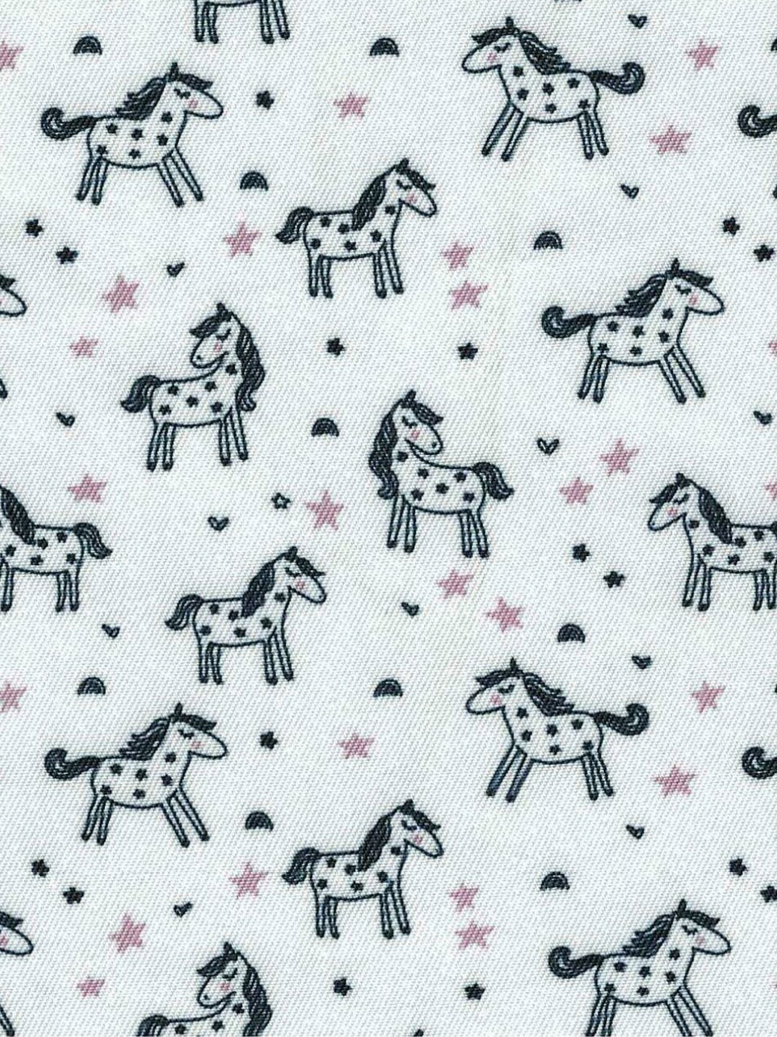 Girls "Luna II" Dark Pink with Unicorns Long Sleeve Performance Show Shirt