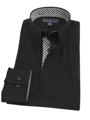 Pencil Stripe Men's "Dusk" Black Performance Show Shirt