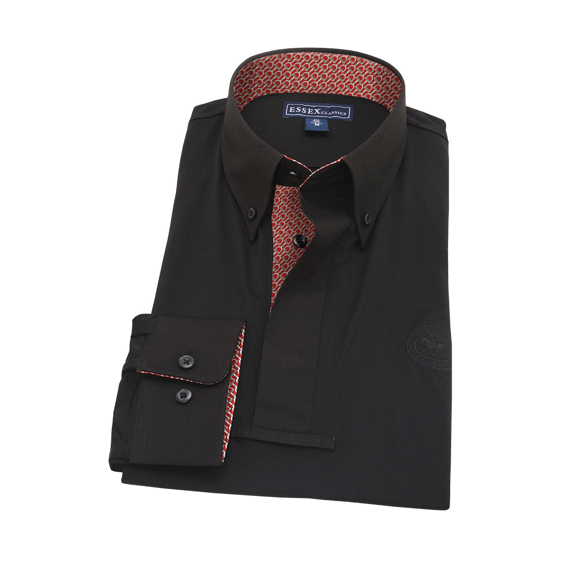 Men's Black Dusk Shirt with Red Stirrups trim