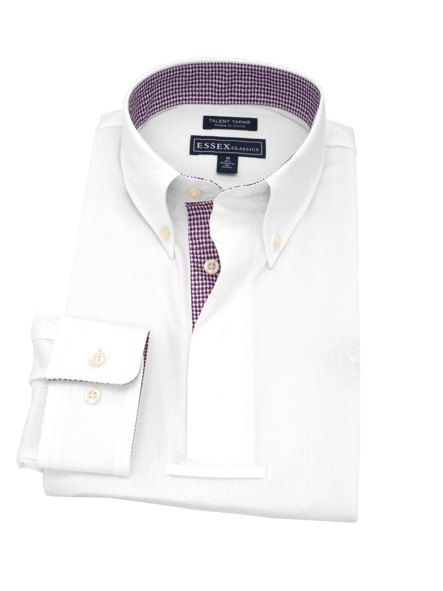 Men's Talent Yarn Houndstooth Long Sleeve Show Shirt