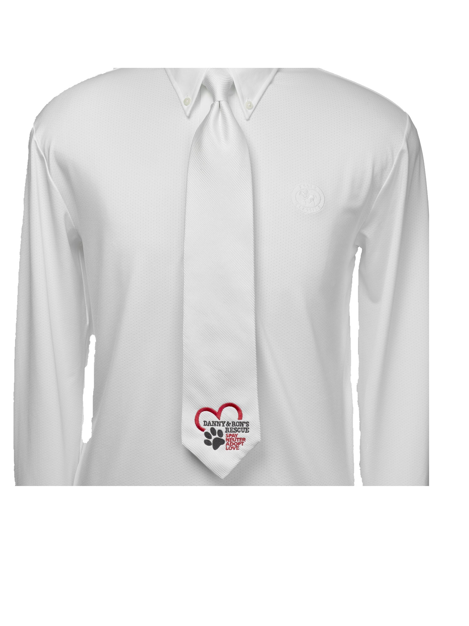 White Pique Danny & Ron's Rescue Men's Necktie