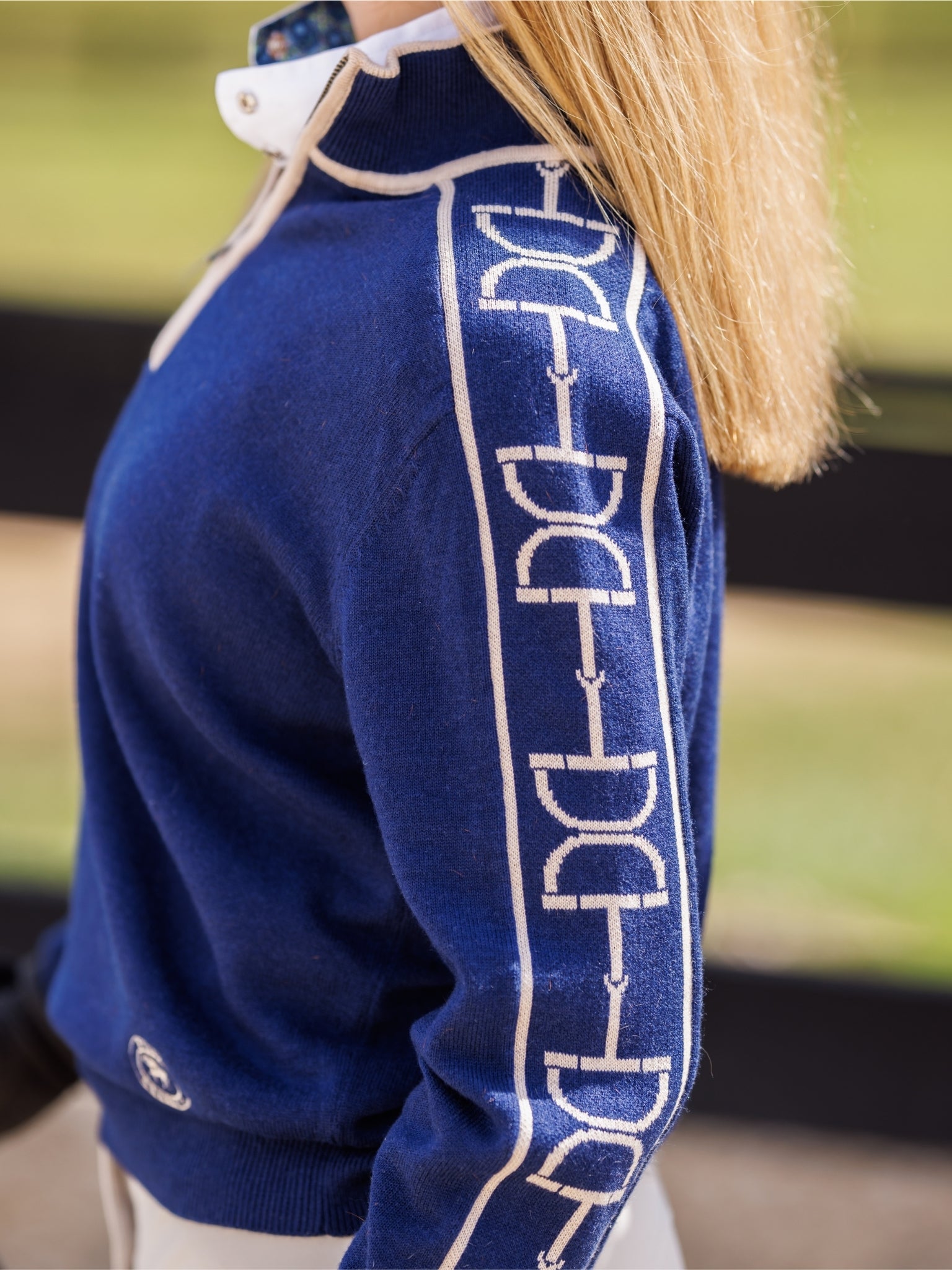 Polished Bit Quarter Zip Sweater - Navy