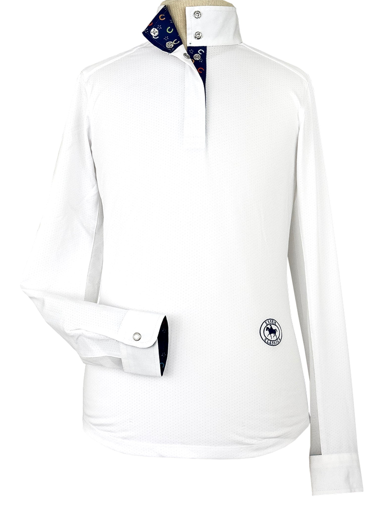 Show Ring Luck Girls Talent Yarn Straight Collar Long Sleeve Show Shirt