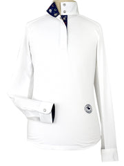 Show Ring Luck Girls Talent Yarn Straight Collar Long Sleeve Show Shirt