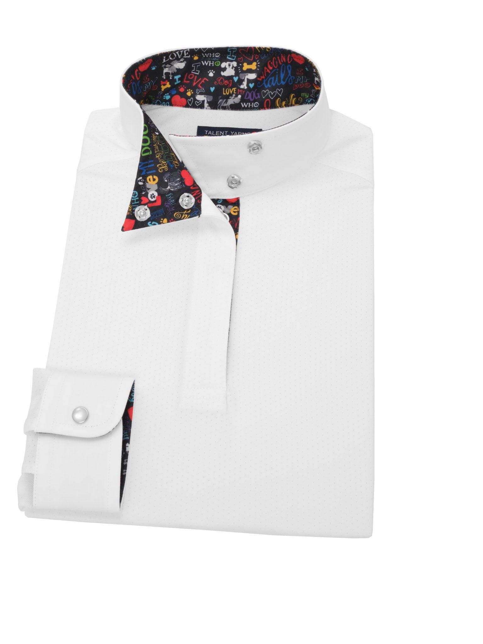 Danny & Ron's  Rescue "I Love My Dog" Girls Wrap Collar Long Sleeve Talent Yarn Show Shirt