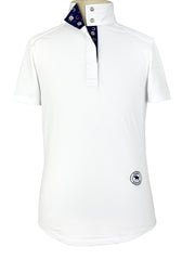 Show Ring Luck Girls Talent Yarn Straight Collar Short Sleeve Show Shirt