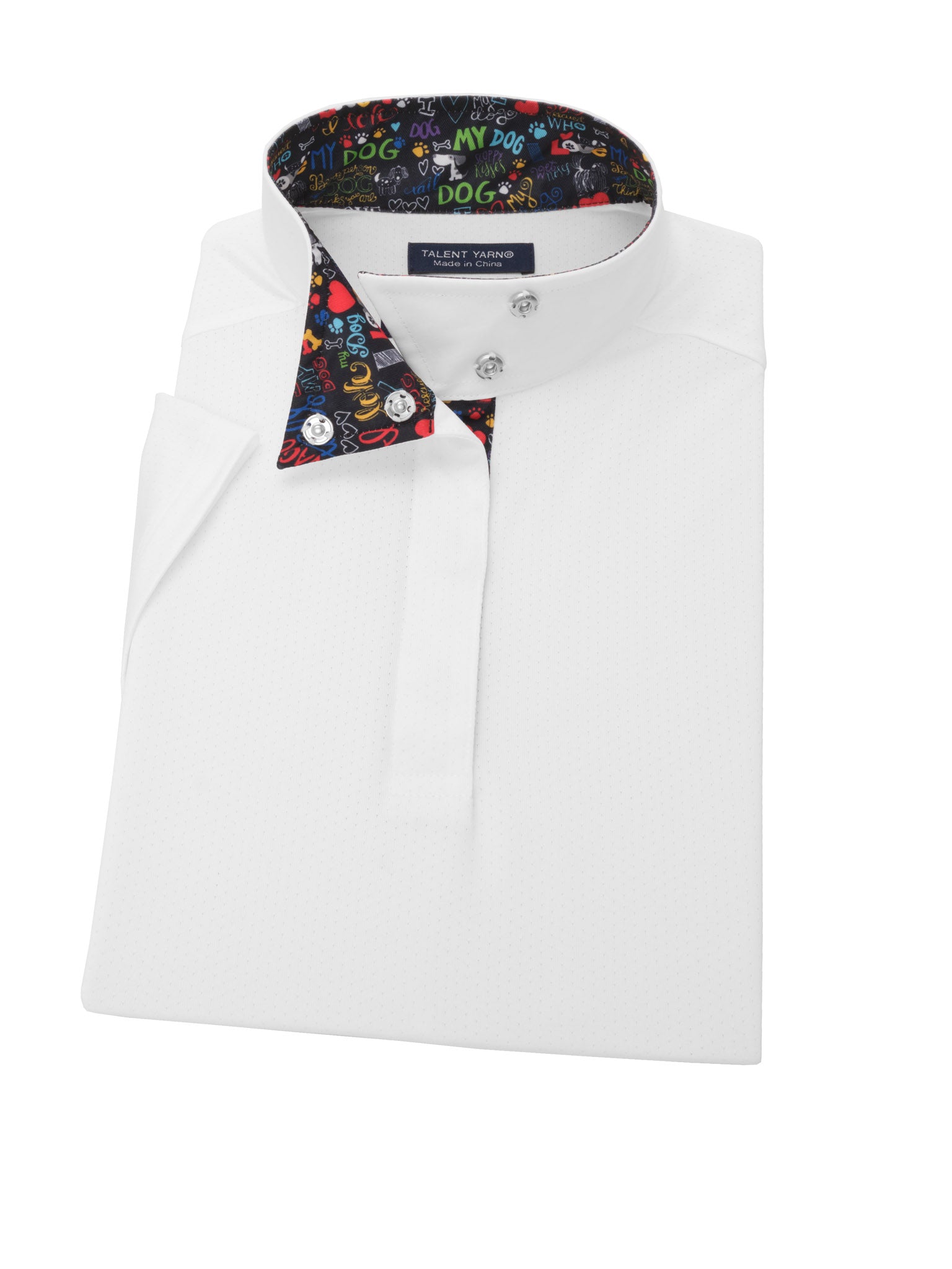 Danny & Ron's Rescue "I Love My Dog" Girls Talent Yarn Wrap Collar Short Sleeve Show Shirt