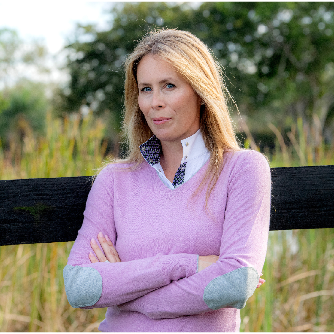 Mauve with Grey Trey V-Neck Sweater