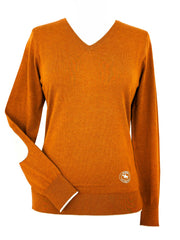 Rust with Oatmeal Trey V-Neck Sweater