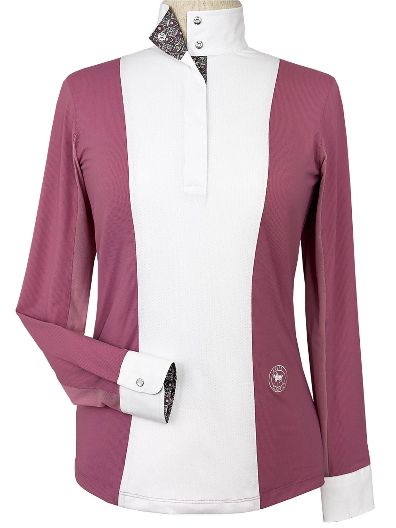 Ladies "Luna II" Dark Pink Gallop Garden Long Sleeve Performance Show Shirt