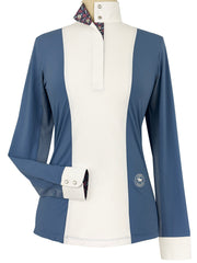 Ladies "Luna II" Blue Stirrup Talk Long Sleeve Performance Show Shirt