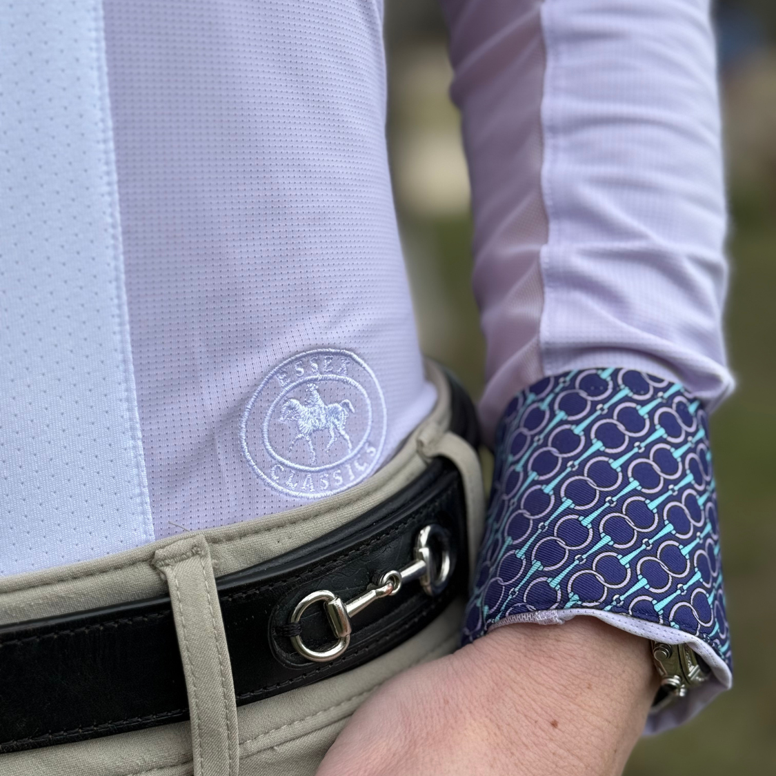 Ladies "Luna II" Lilac Long Sleeve Performance Show Shirt with Bits Trim