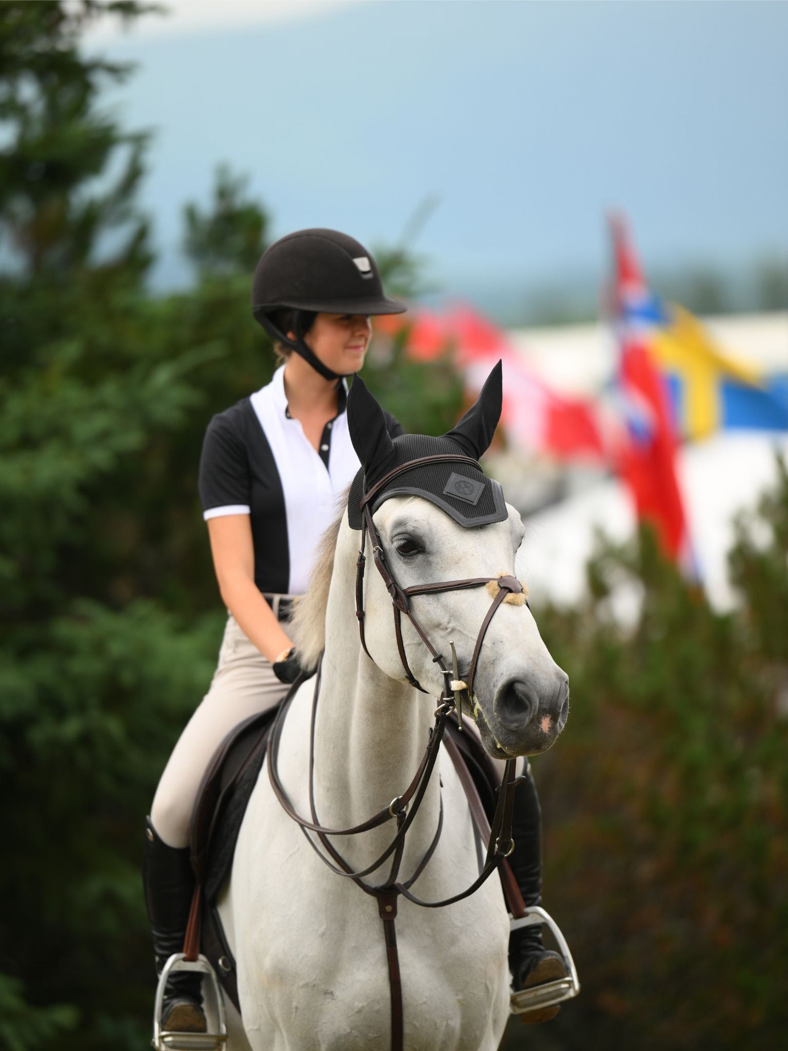 Ladies "Luna II" Black Self-Trim Short Sleeve Performance Show Shirt