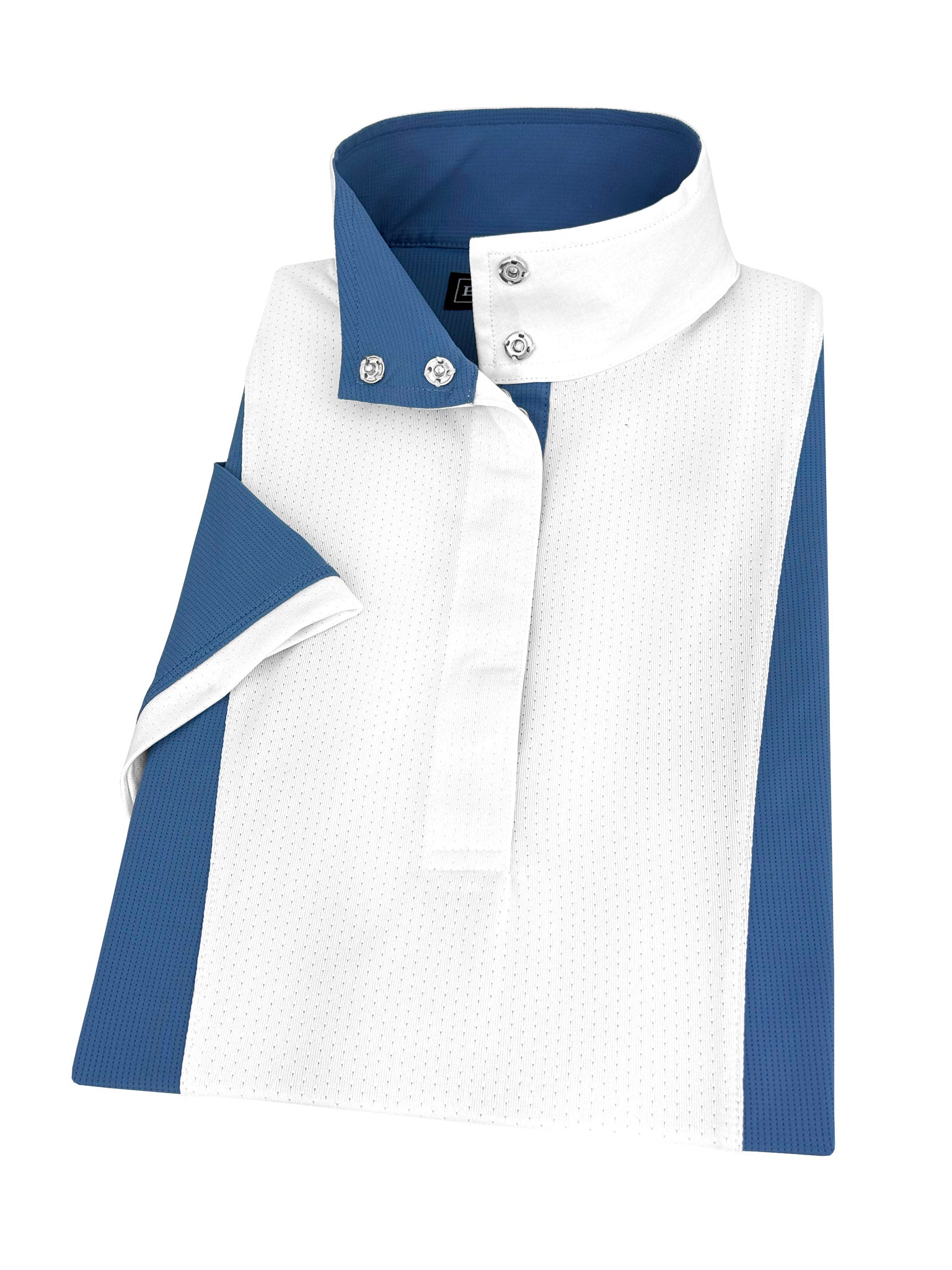 Ladies "Luna II" Blue Self-Trim Short Sleeve Performance Show Shirt