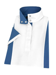 Ladies "Luna II" Blue Self-Trim Short Sleeve Performance Show Shirt