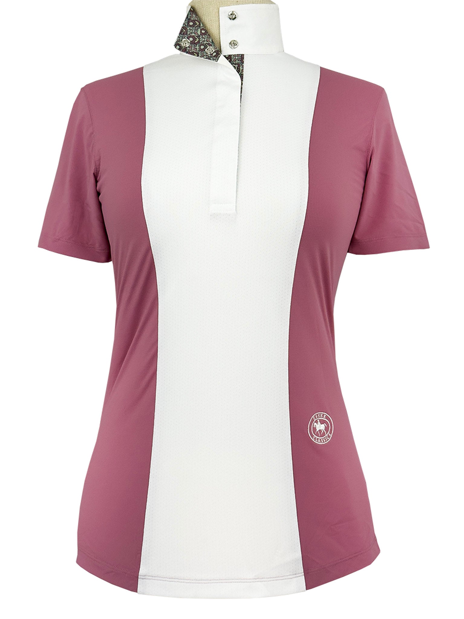 Ladies "Luna II" Dark Pink Gallop Garden Short Sleeve Performance Show Shirt
