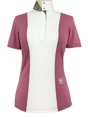 Girls "Luna II" Dark Pink Gallop Garden Short Sleeve Performance Show Shirt