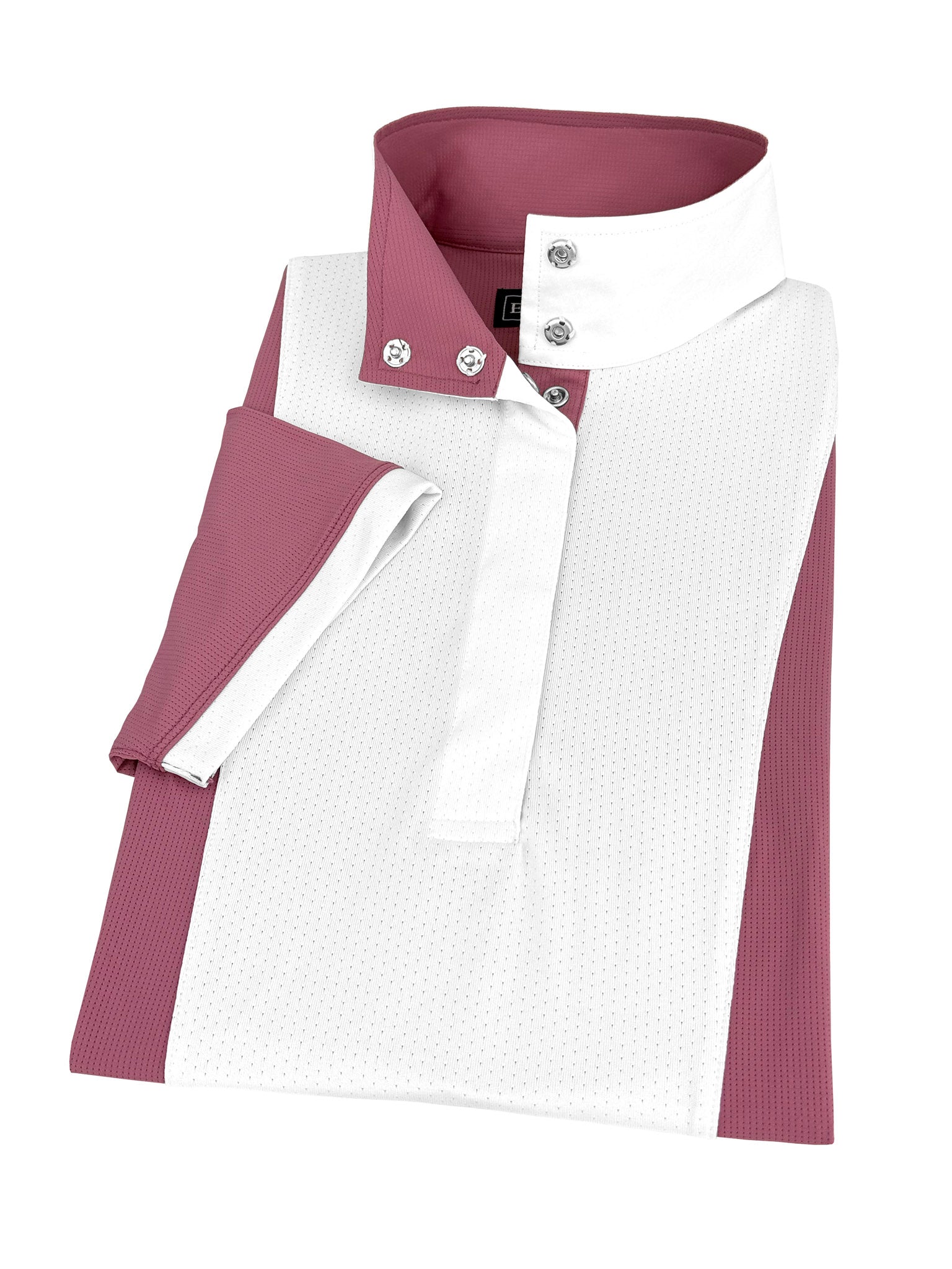 Ladies "Luna II" Dark Pink Self-Trim Short Sleeve Performance Show Shirt