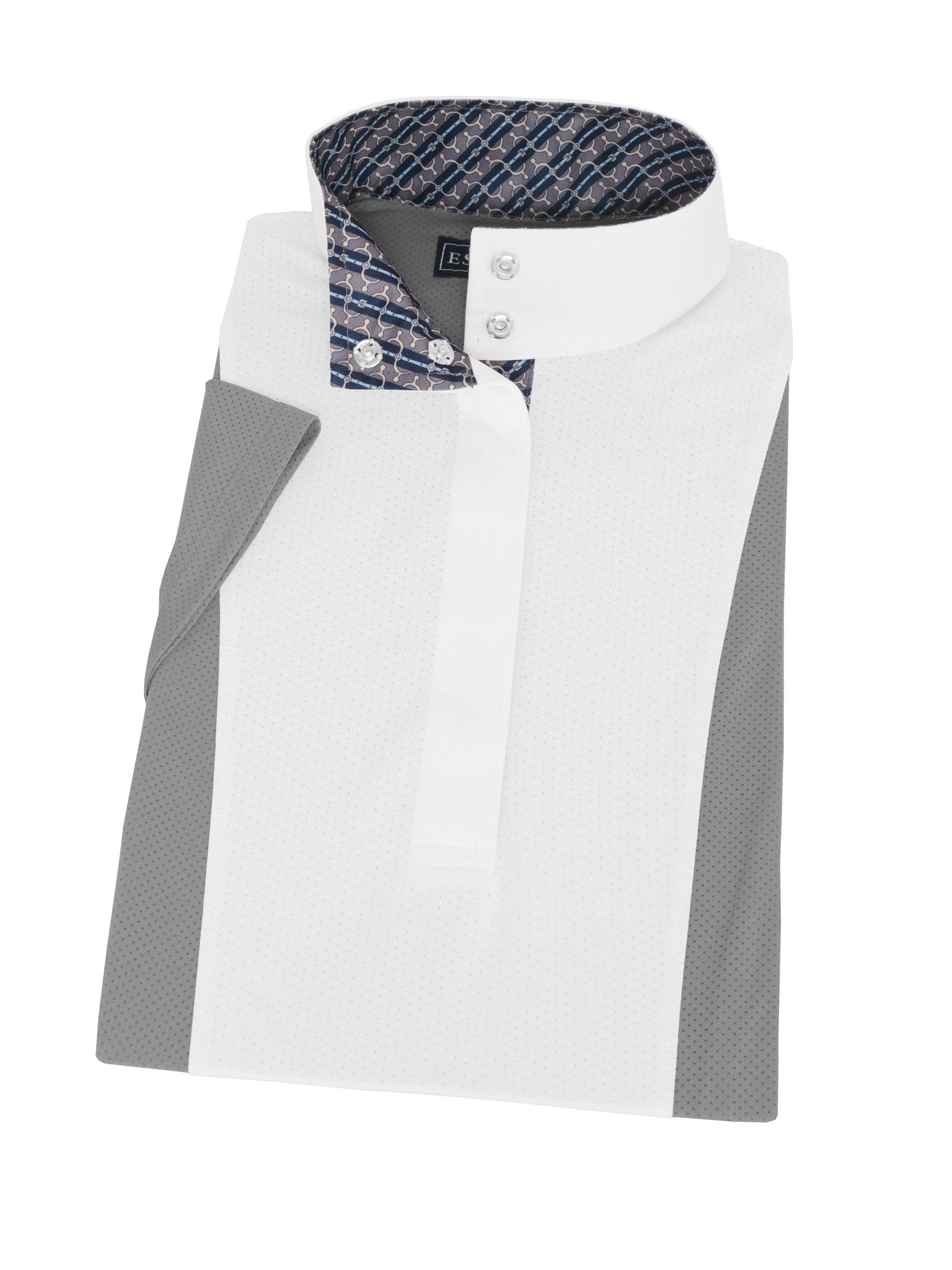 Spurs & Straps Ladies "Luna" Gray Short Sleeve Performance Show Shirt