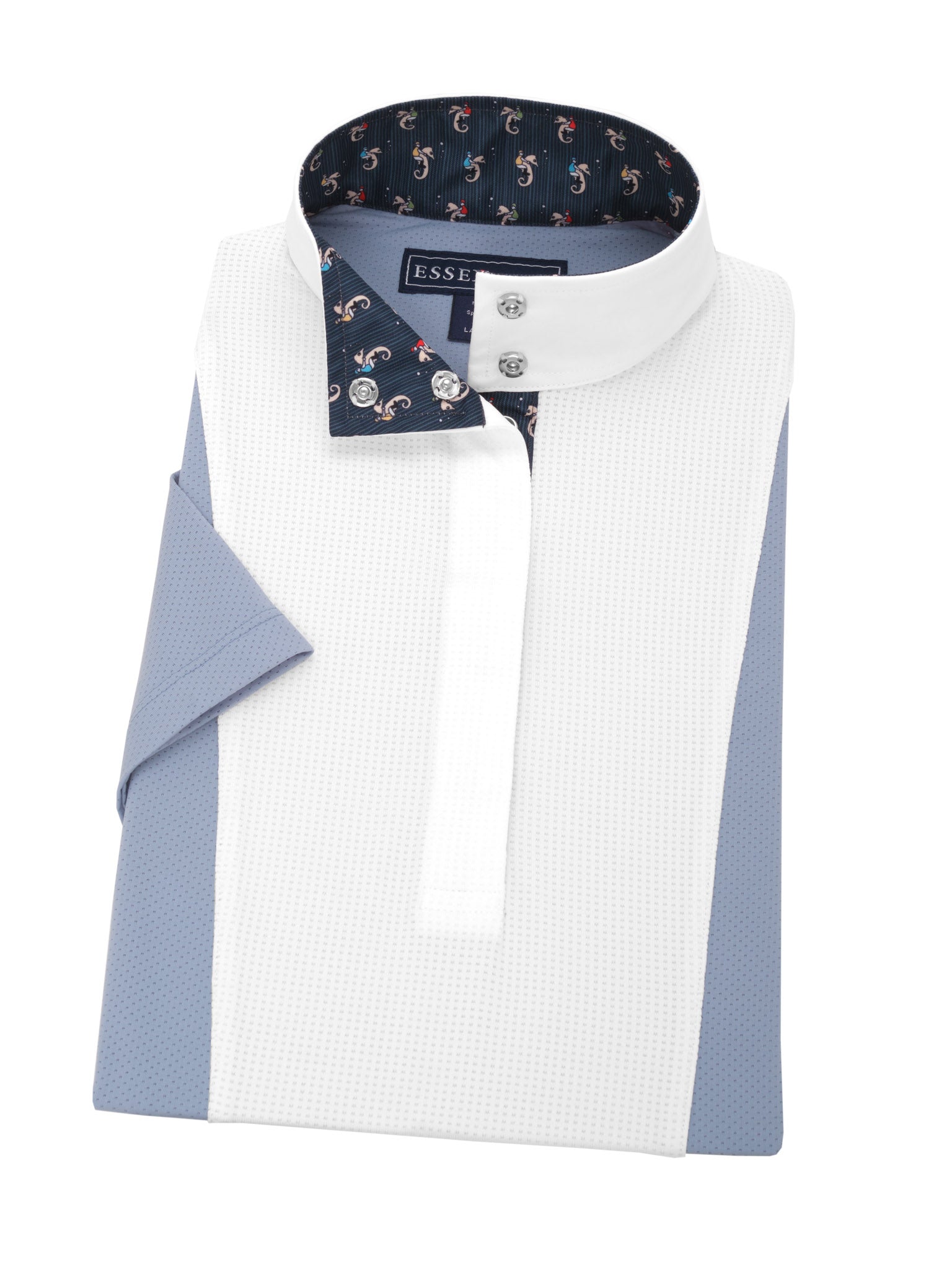 Seahorsin' Around Ladies Light Blue "Luna" Short Sleeve Performance Show Shirt