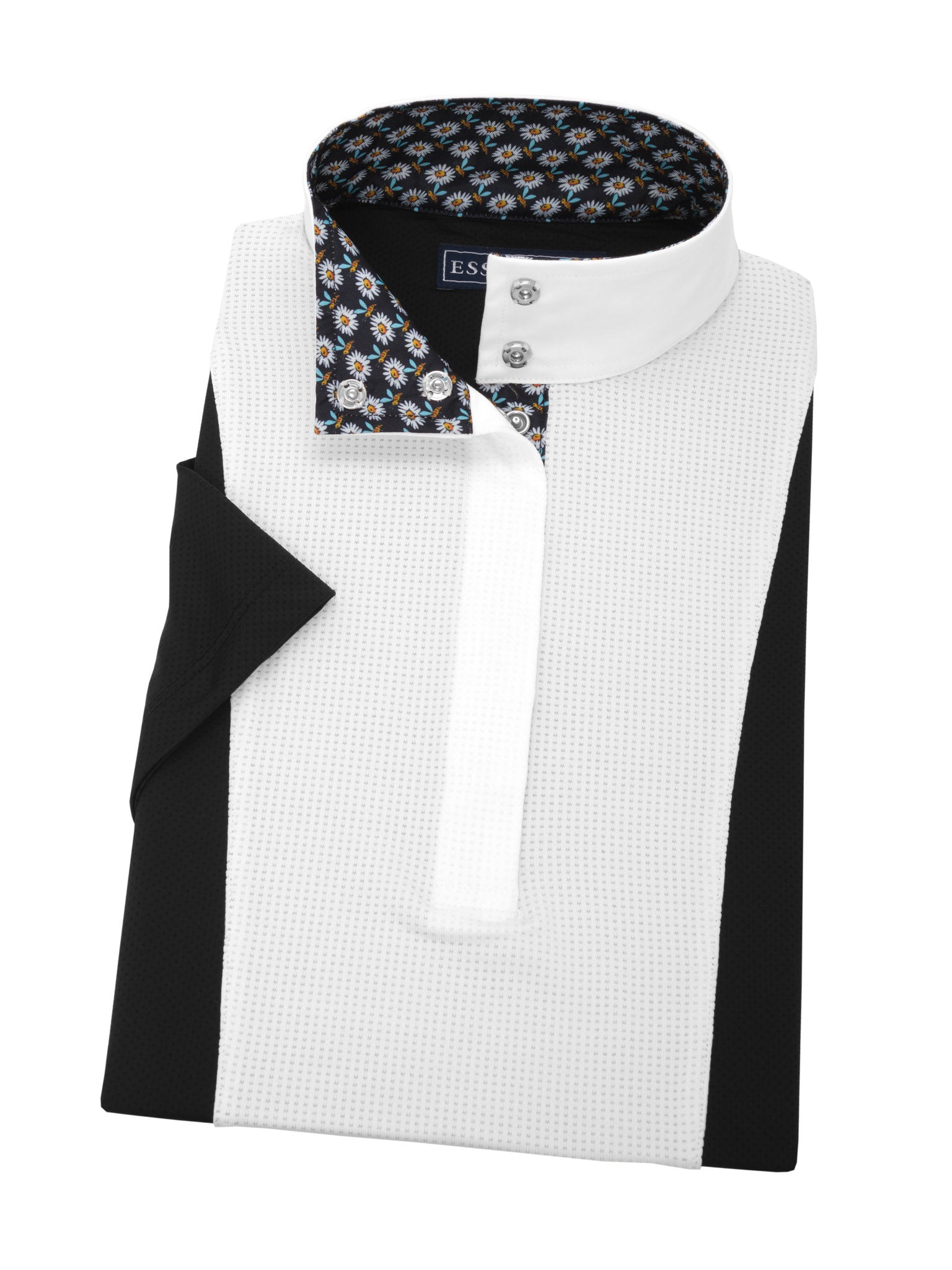 Daisies and Bees Girls Black "Luna" Performance Short Sleeve Show Shirt