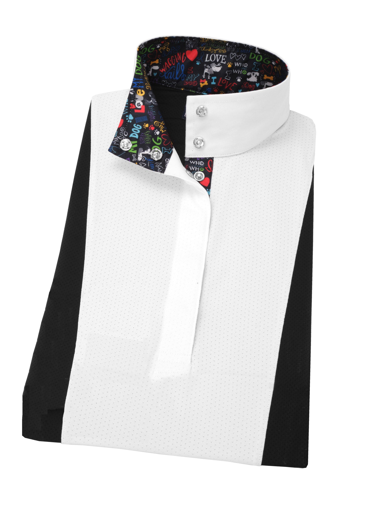 Danny & Ron's Rescue Girls Black "Luna" Performance Short Sleeve Show Shirt