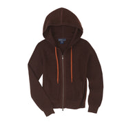 Brown Zip Hooded “Lexi” Cardigan