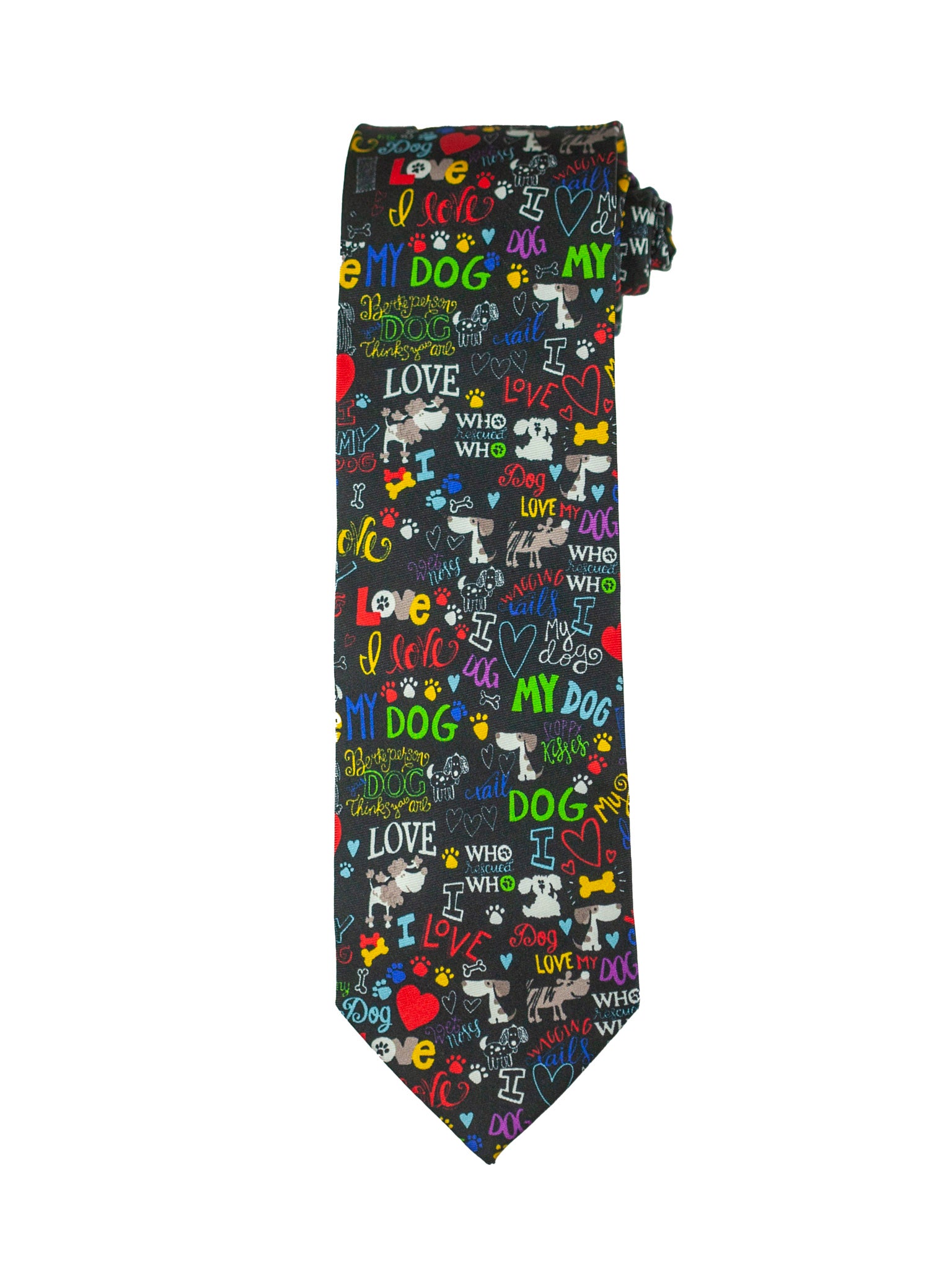 Danny & Ron's Rescue I Love My Dog Men's Necktie