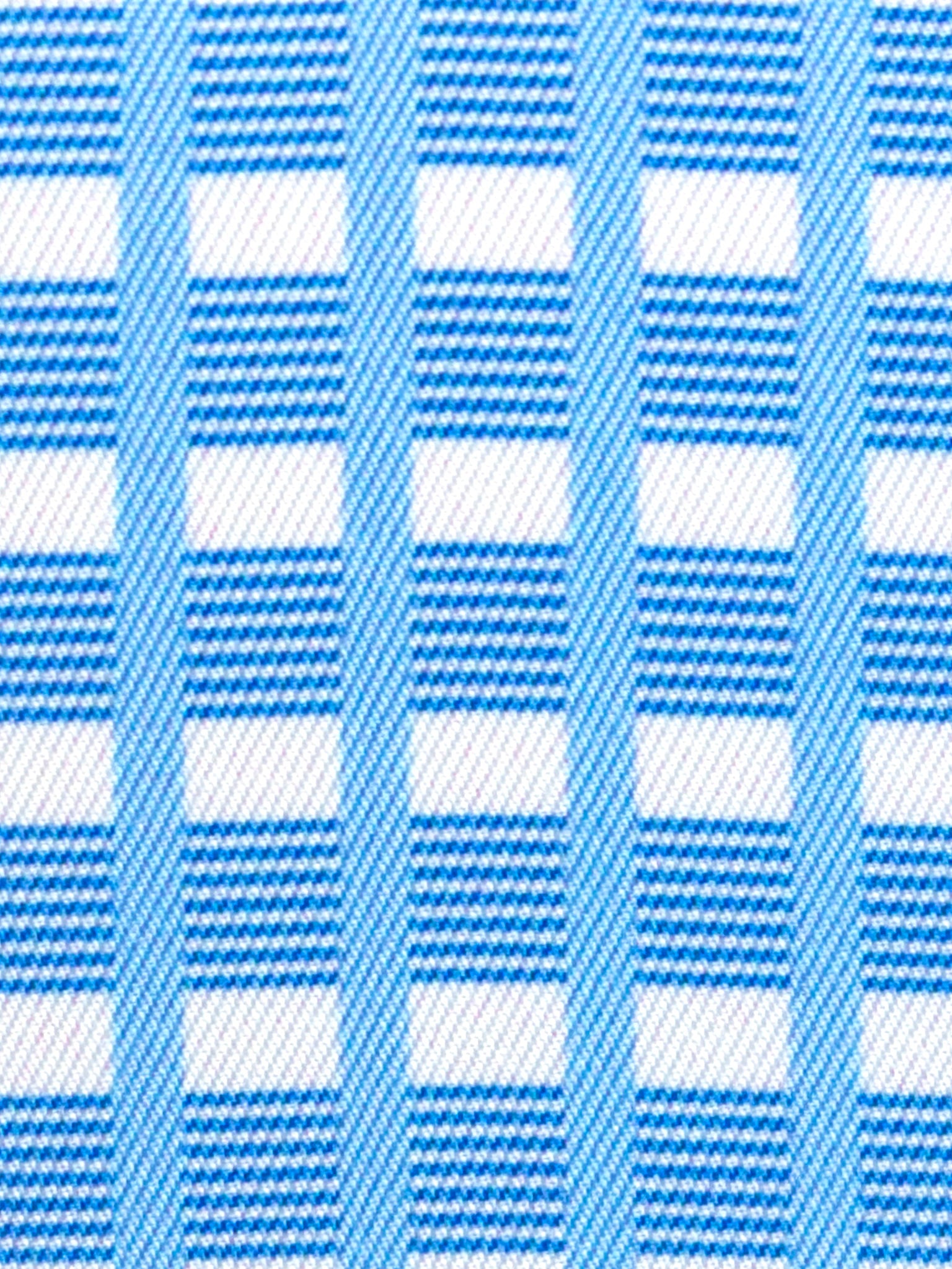 Girls "Luna II" Light Blue Long Sleeve Performance Show Shirt with Blue Checks Trim