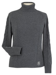 Laced Rein Cable Knit Sweater - Charcoal