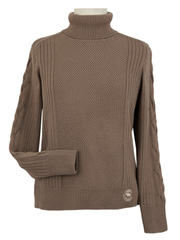 Laced Rein Cable Knit Sweater - Tan