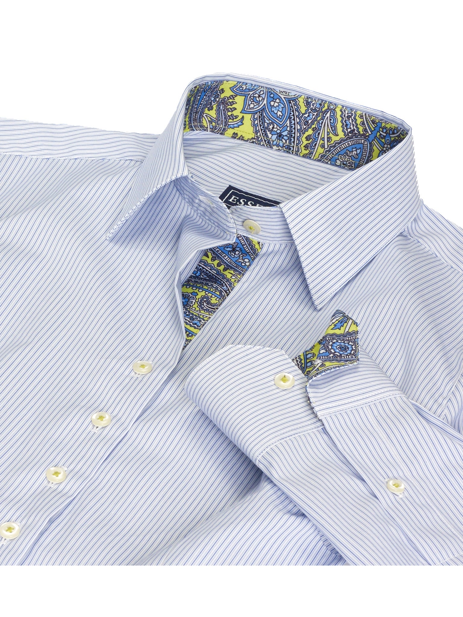 Dora Blue Fine Line Stripe Tailored Shirt