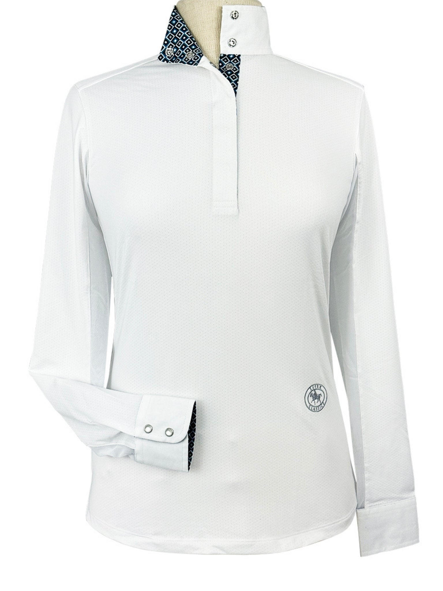 Diamonds Ladies Talent Yarn Straight Collar Long Sleeve Show Shirt