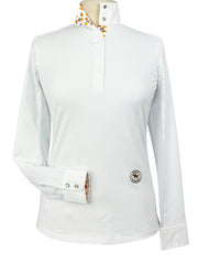 Croissants Ladies Talent Yarn Straight Collar Long Sleeve Show Shirt