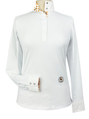 Croissants Ladies Talent Yarn Straight Collar Long Sleeve Show Shirt