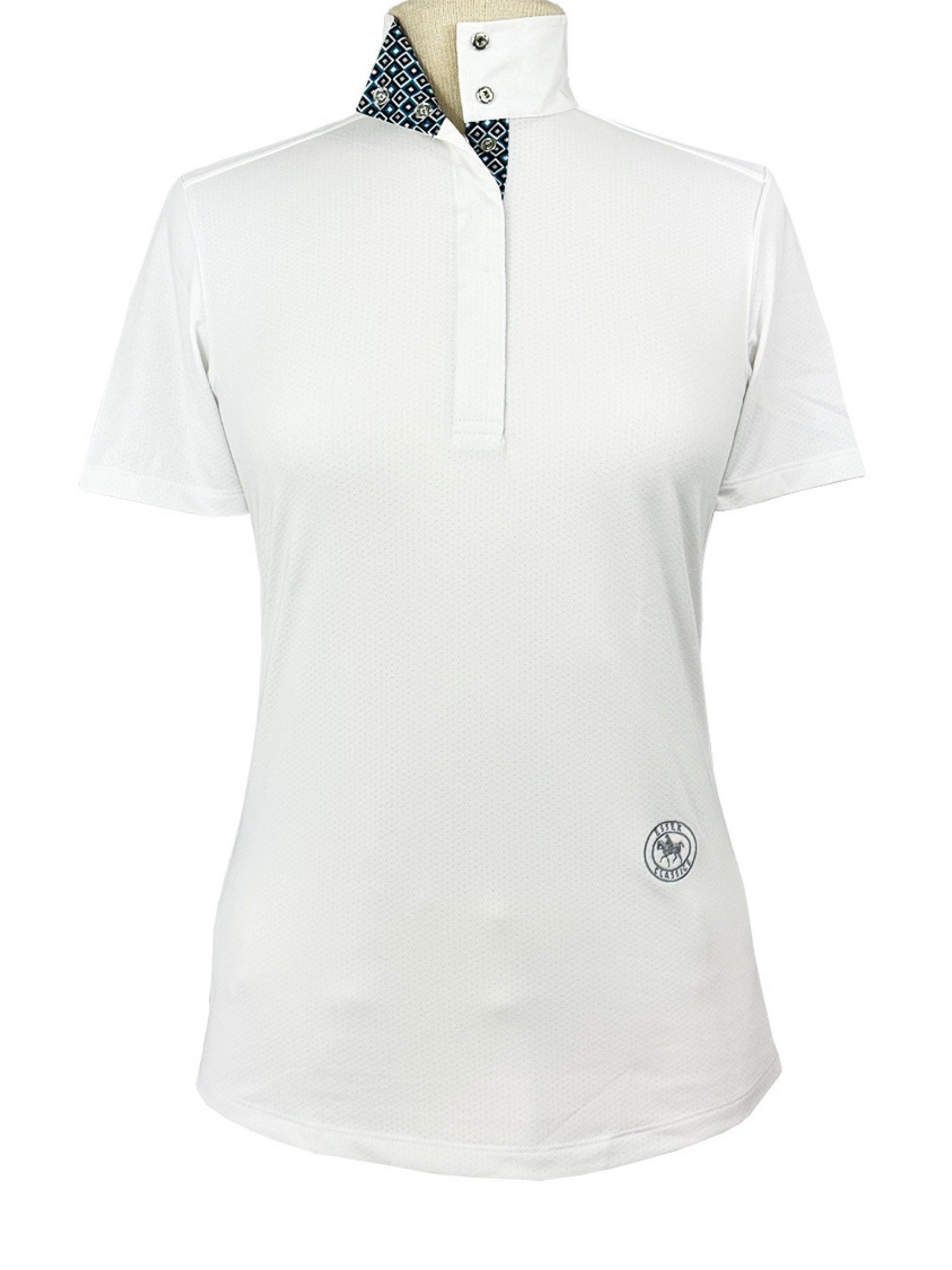 Diamonds Ladies Talent Yarn Straight Collar Short Sleeve Show Shirt