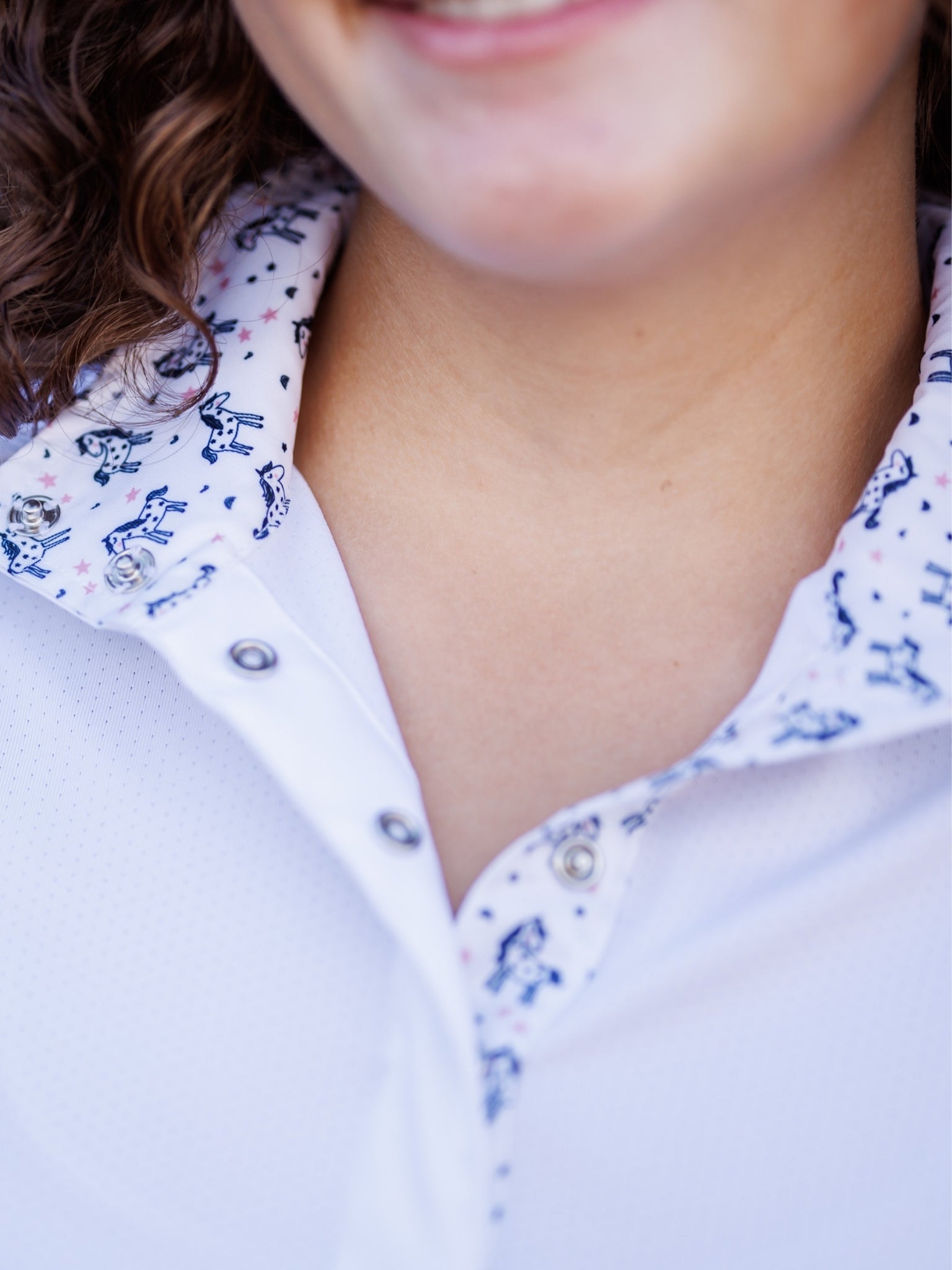 Unicorns Ladies Talent Yarn Straight Collar Short Sleeve Show Shirt