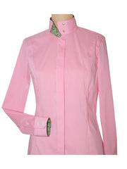 Isabel Pink Gingham Mariposa Ladies Fitted Straight Collar Show Shirt
