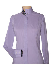 Isabel Violet Gingham Ladies Fitted Straight Collar Show Shirt