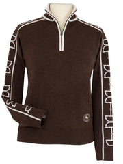 Polished Bit Quarter Zip Sweater - Chocolate