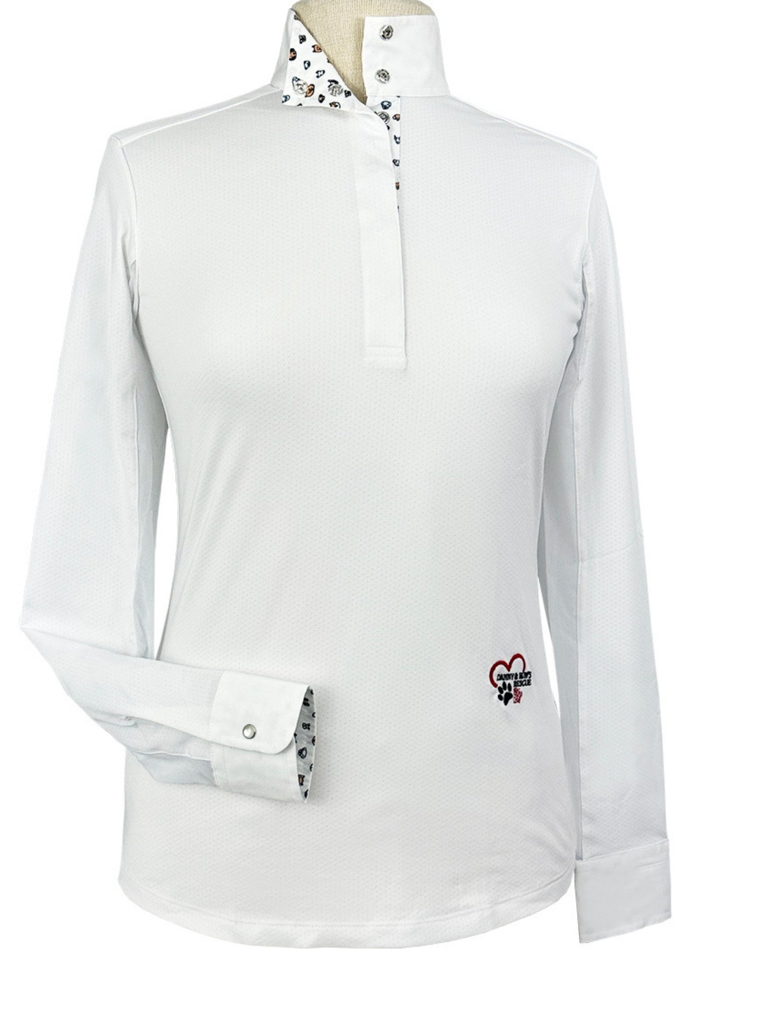 Danny & Ron's Happy Dogs Girls Talent Yarn Straight Collar Long Sleeve Show Shirt