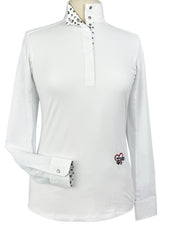 Danny & Ron's Happy Dogs Girls Talent Yarn Straight Collar Long Sleeve Show Shirt