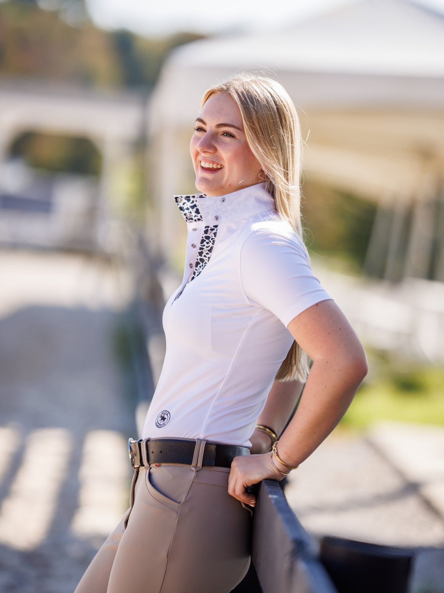 Cows Ladies Talent Yarn Wrap Collar Short Sleeve Show Shirt