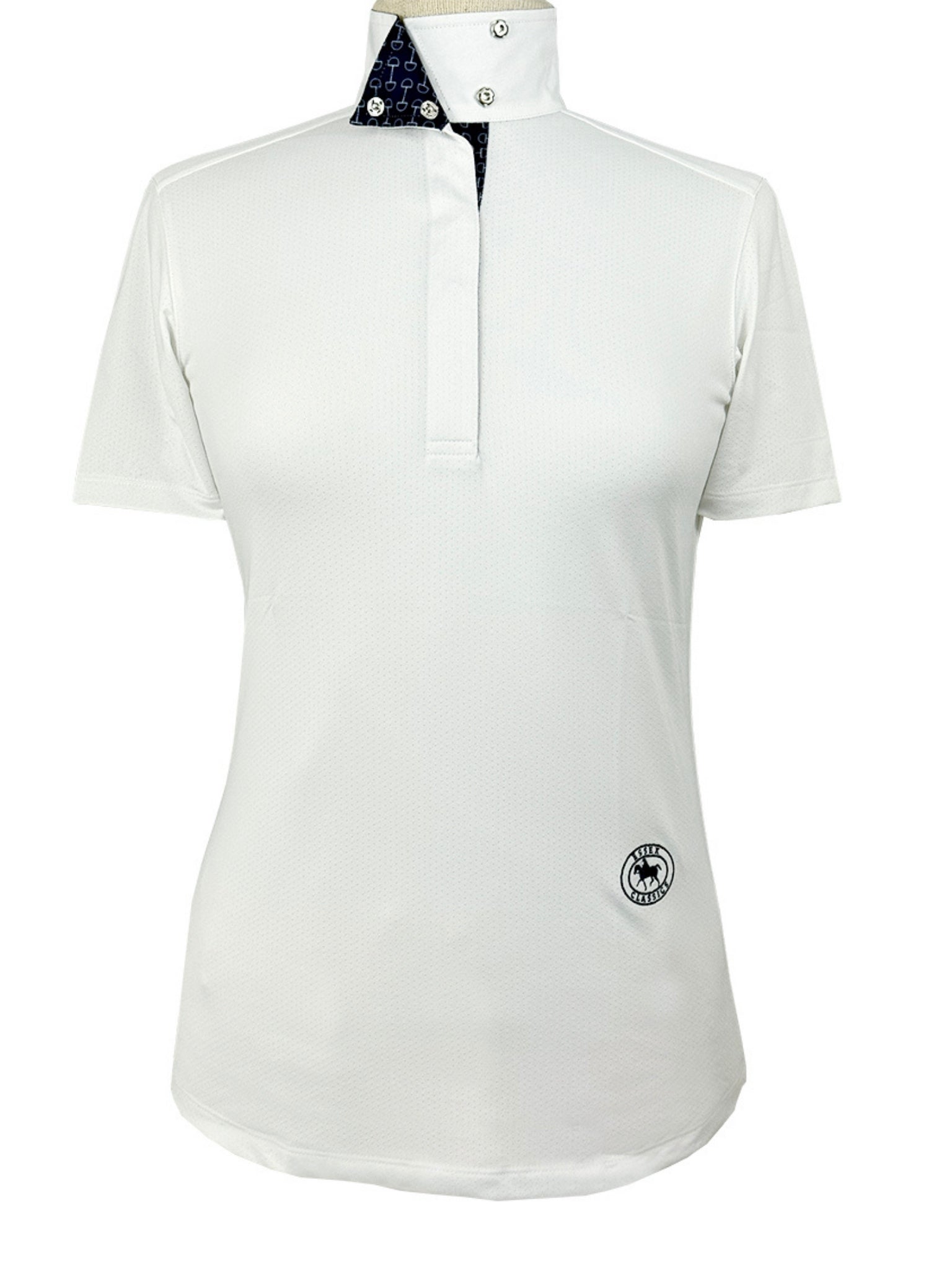 Beautiful Bits Ladies Talent Yarn Wrap Collar Short Sleeve Show Shirt